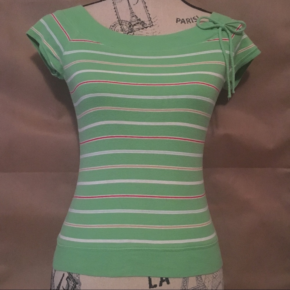 Green Striped Top